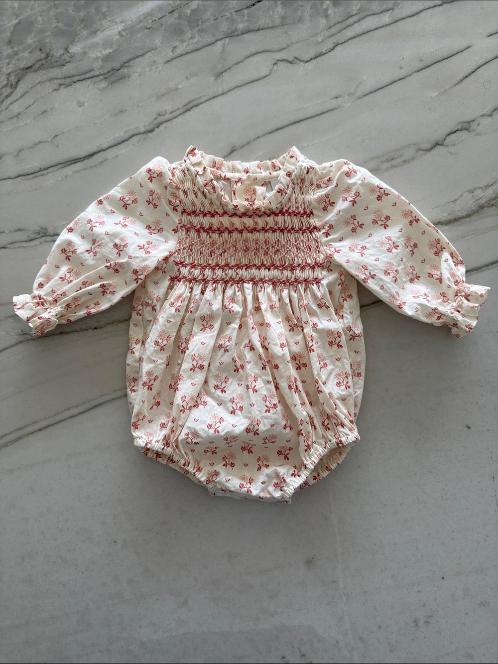 Edgehill x Kristin Ellen Hockman Floral Smocked Baby Romper